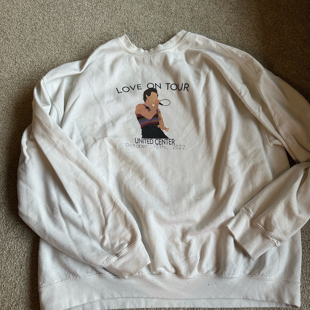 2X Harry Styles LOT Chicago White Graphic Women's Crewneck Sweater Sweatshirt